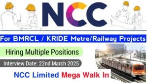 NCC Limited Walk-In Interview 2025