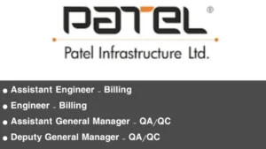Patel Infrastructure Ltd Hiring