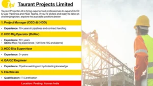 Taurant Projects Ltd Hiring Engineers
