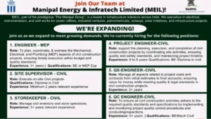 Manipal Energy & Infratech Limited Vacancy