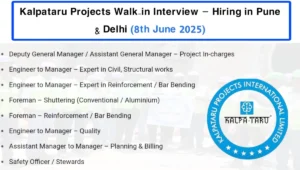 Kalpataru Projects Walk-in Interview