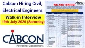 Cabcon India Walk-In Drive July 2025