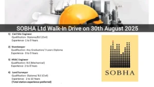 SOBHA Walk-In Interview 2025