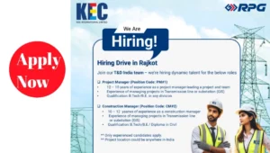 KEC International Ltd Hiring Drive in Rajkot
