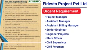 Fidesto Project Pvt Ltd Urgent Hiring