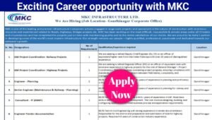 Career Opportunities at MKC Infrastructure Ltd