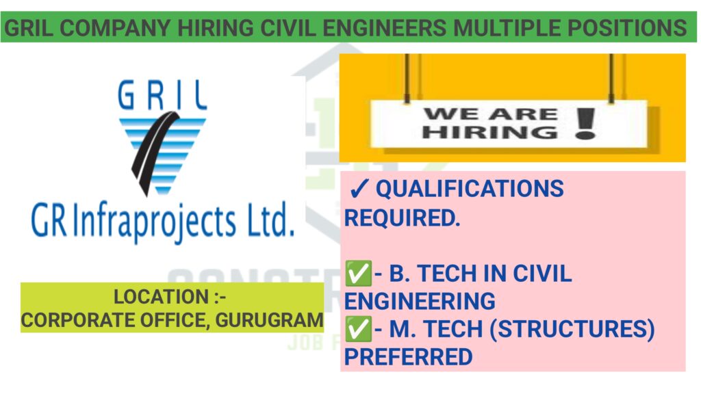 GRIL Infra Projects Company Hiring | Civil Engineers Multiple Positions