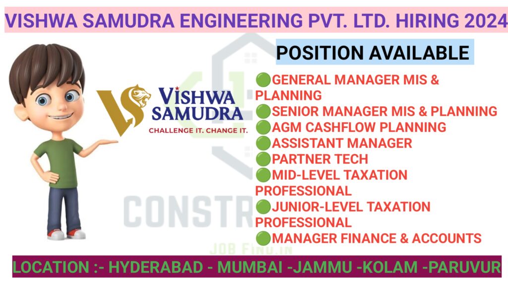 Career Opportunities at Vishwa Samudra Engineering Pvt. Ltd.