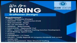 Hiring for Draftsman (Design) at Ekam Venture.