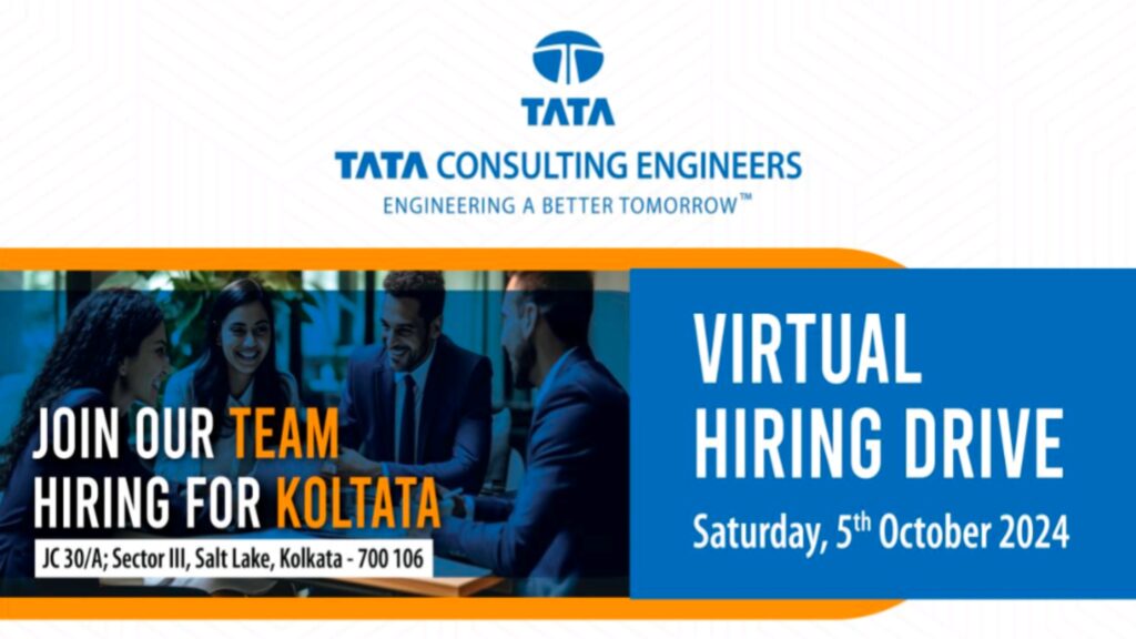 Join Tata Consulting Engineers – Virtual Hiring Drive for Design Engineers in Kolkata