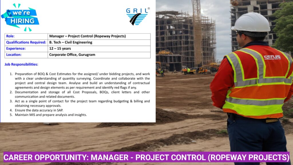 Exciting Career Opportunity: Manager - Project Control (Ropeway Projects)