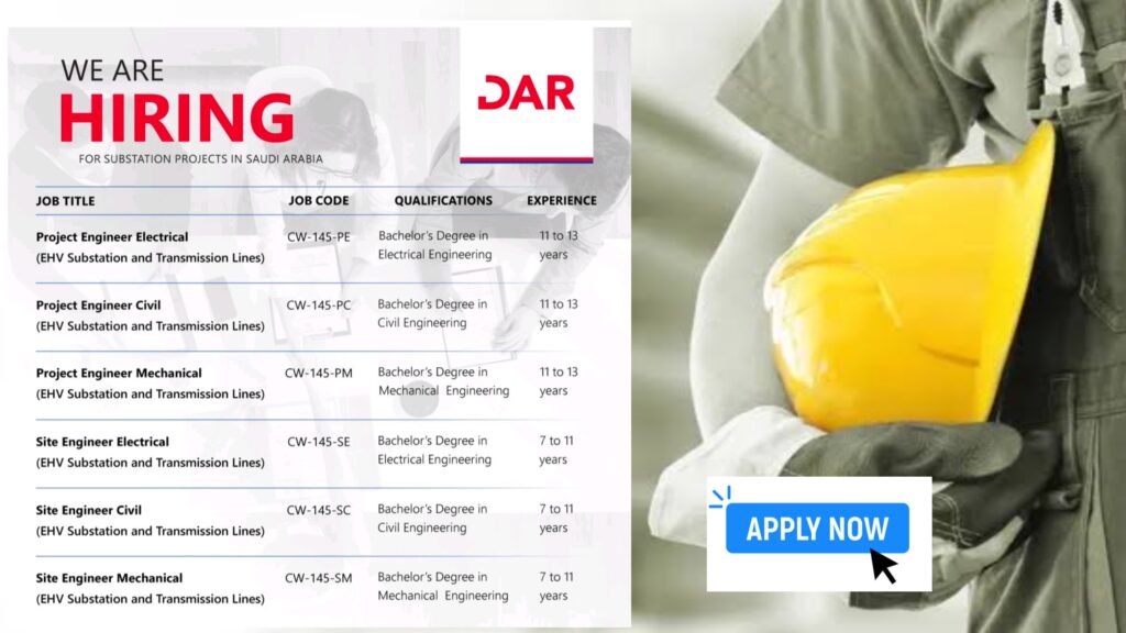 Exciting Engineering Opportunities with DAR Engineering in Saudi Arabia.