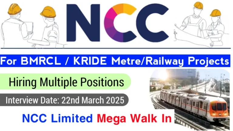 NCC Limited Walk-In Interview 2025