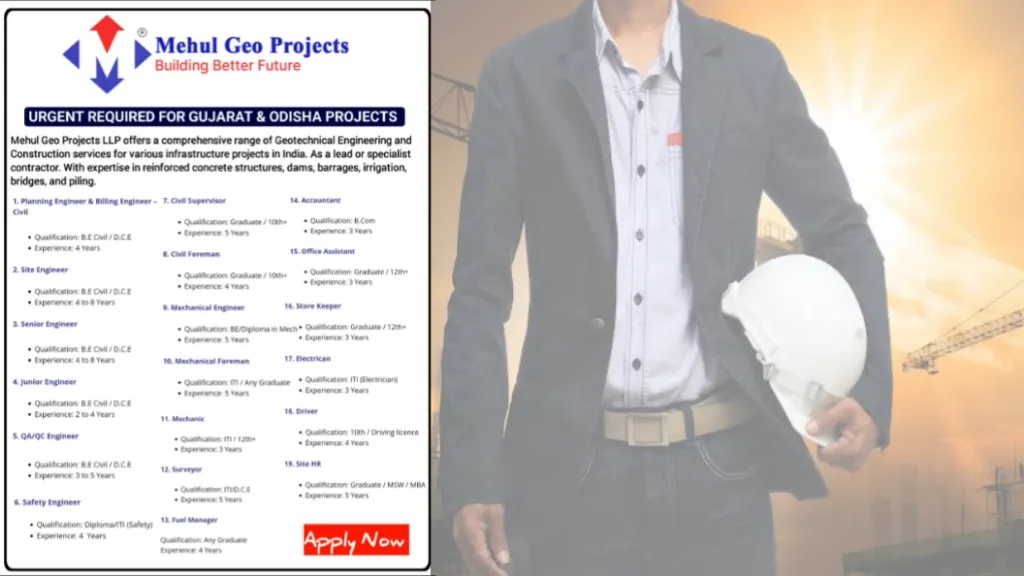 Mehul Geo Projects LLP Hiring 2025