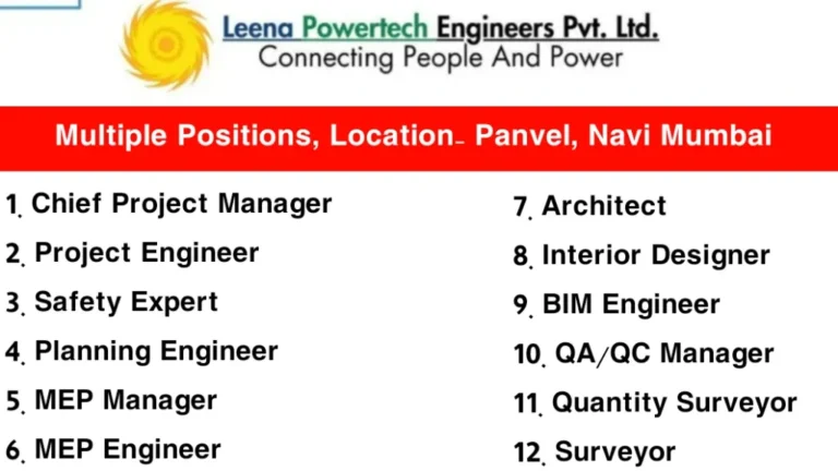 Leena Powertech Hiring 2025