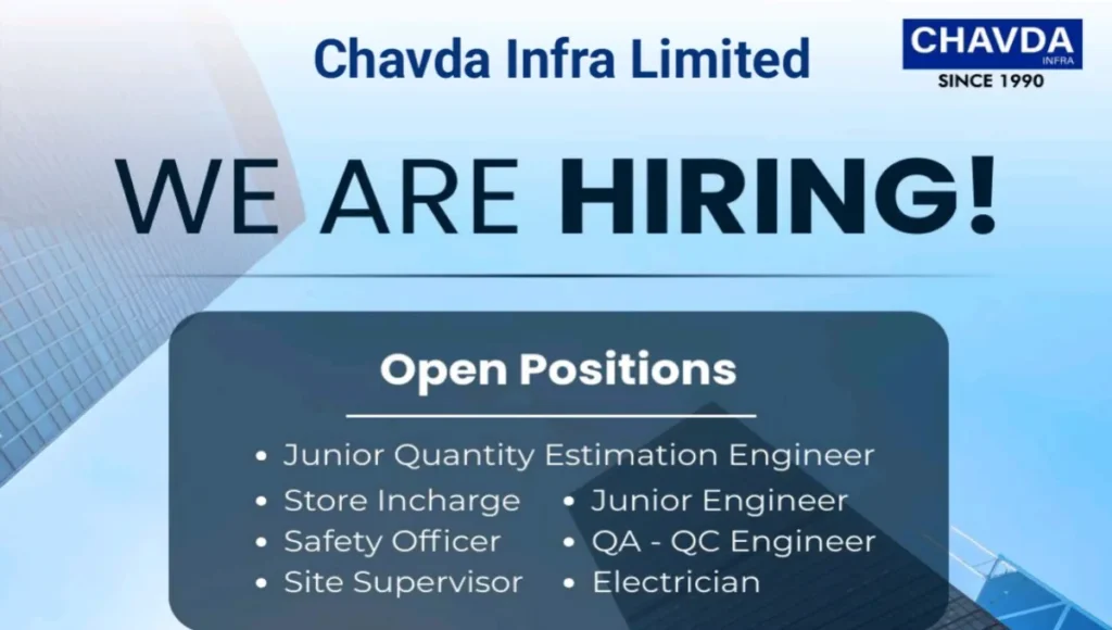 Chavda Infra Limited Job Vacancy