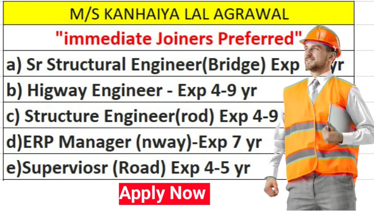 M/S Kanhaiya Lal Agrawal Recruitment 2025
