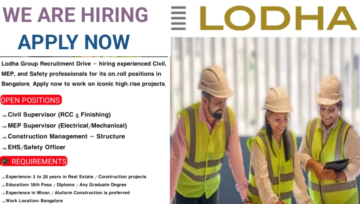 Lodha Group Bangalore Hiring 2025