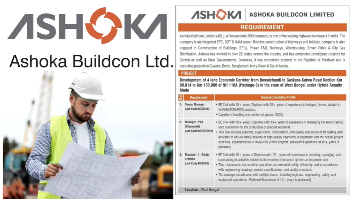 Ashoka Buildcon Limited Recruitment 2025