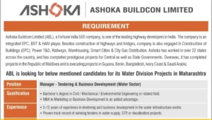 Ashoka Buildcon Hiring