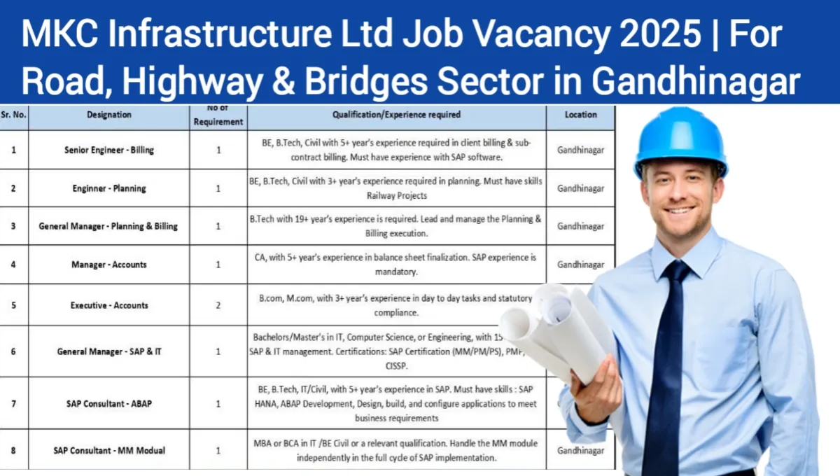 MKC Infrastructure Ltd Job Vacancy 2025