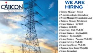 Cabcon India Urgent Requirement