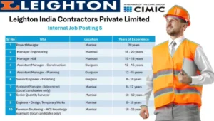 Leighton India Contractors Pvt Ltd Vacancy