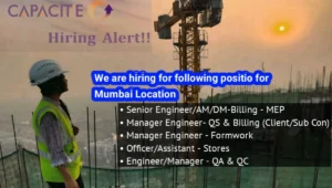 Capacit’e Infraprojects Ltd is Hiring