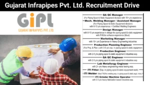 Gujarat Infrapipes Pvt Ltd Vacancy
