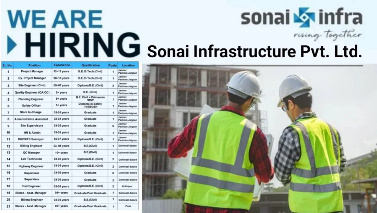 Sonai Infrastructure Pvt Ltd Hiring 2025