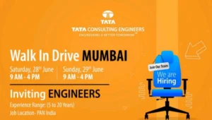 Tata Consulting Engineers Walk-In Drive at Mumbai