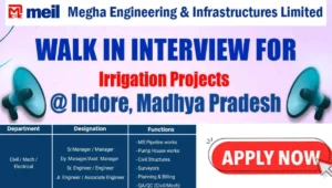 MEIL Job Vacancy for Irrigation Projects