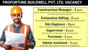 Profortune Buildwell Pvt Ltd Vacancy
