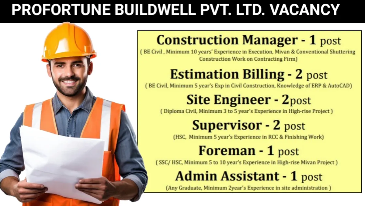 Profortune Buildwell Pvt Ltd Vacancy