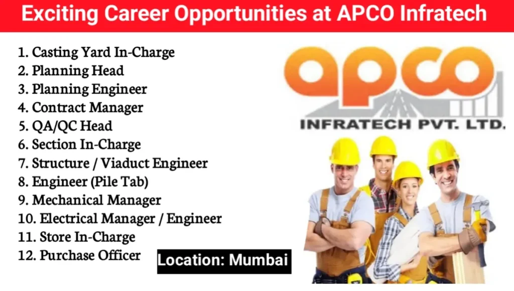 Exciting Career Opportunity at APCO Infratech