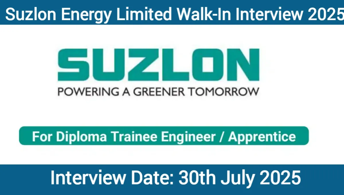 SEL Suzlon Energy Limited Walk-In Interview 2025