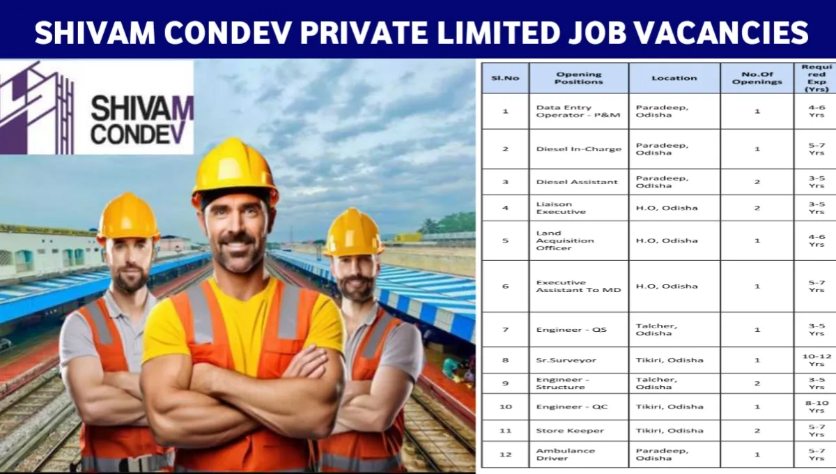 Shivam Condev Pvt Ltd Vacancy 2025