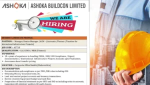 Ashoka Buildcon Ltd Hiring