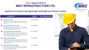 MKC Infrastructure Ltd Current Job Vacancy