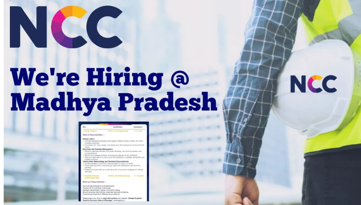 NCC Limited Career Opportunity at Madhya Pradesh