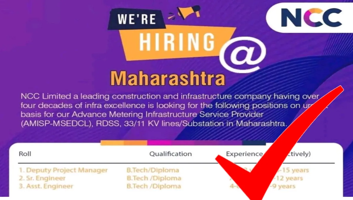 NCC Limited Recruitment at Maharashtra