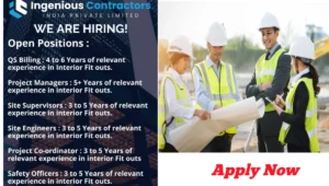 Ingenious Contractors India Pvt Ltd Vacancy