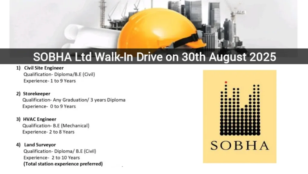 SOBHA Walk-In Interview 2025
