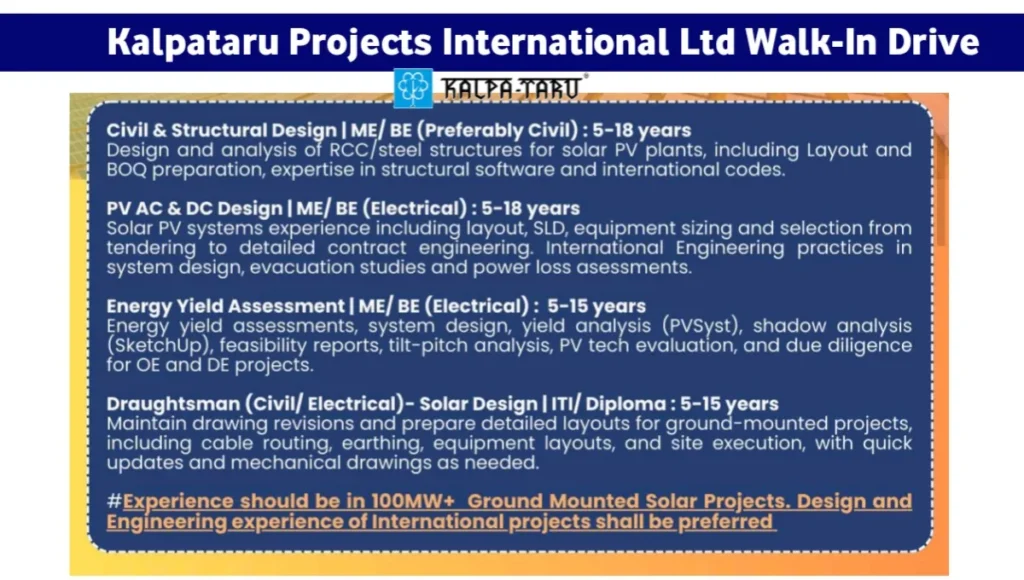 Kalpataru Projects Walk-In Drive at Noida
