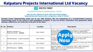 Kalpataru Projects International Ltd Hiring 2025