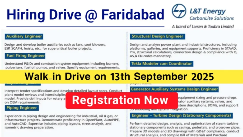 L&T Energy CarbonLite Solutions Hiring Drive 2025