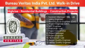 Bureau Veritas India Pvt Ltd Walk-In Interview