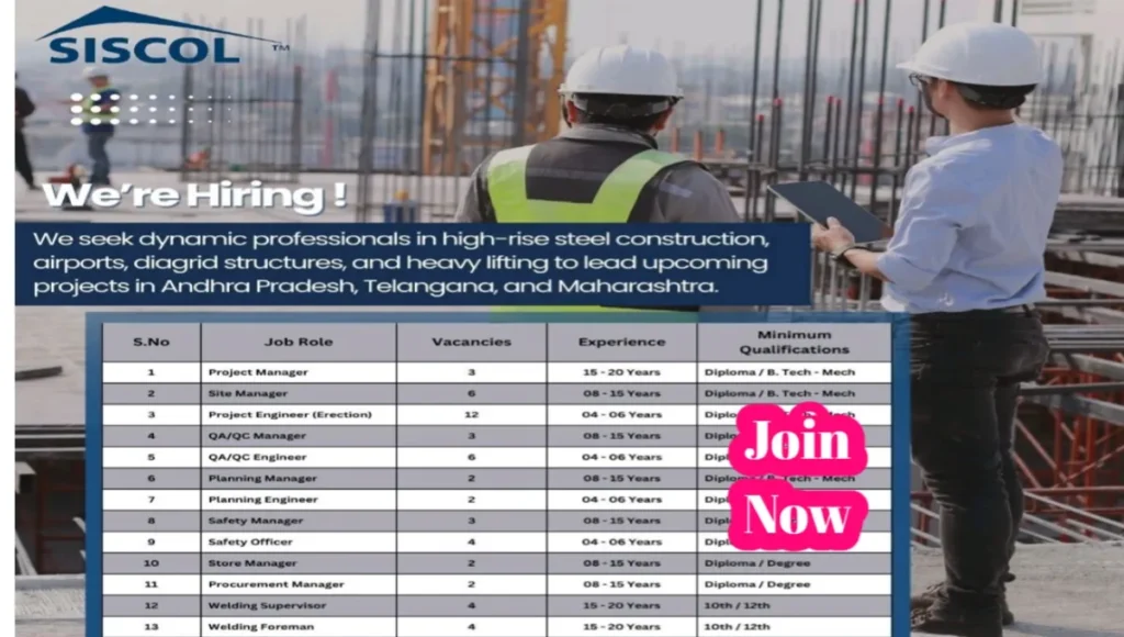Steel Infra Solutions Pvt Ltd Hiring