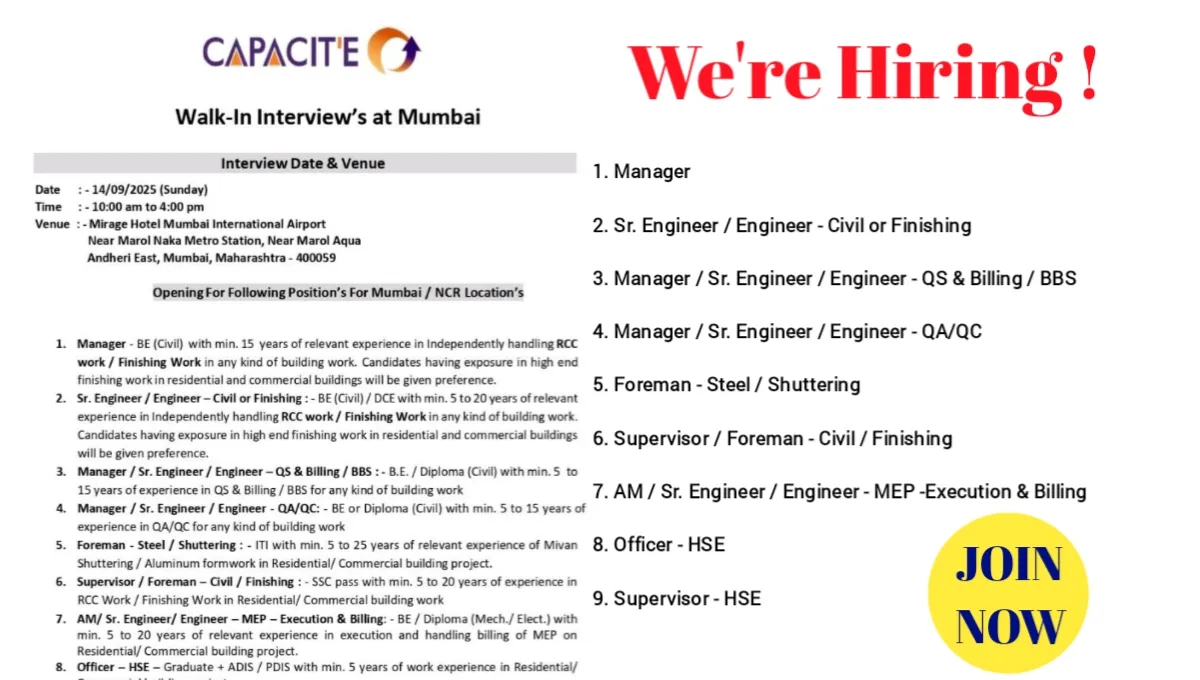 Capacite Walk-In Interview at Mumbai