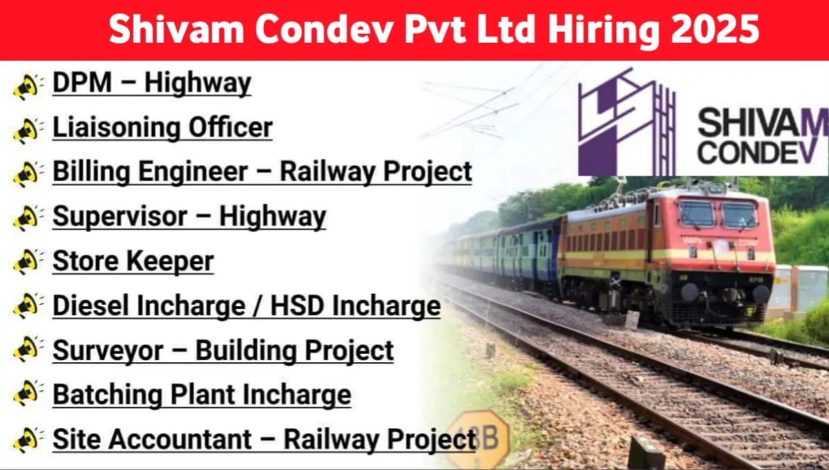 Shivam Condev Pvt Ltd Hiring 2025